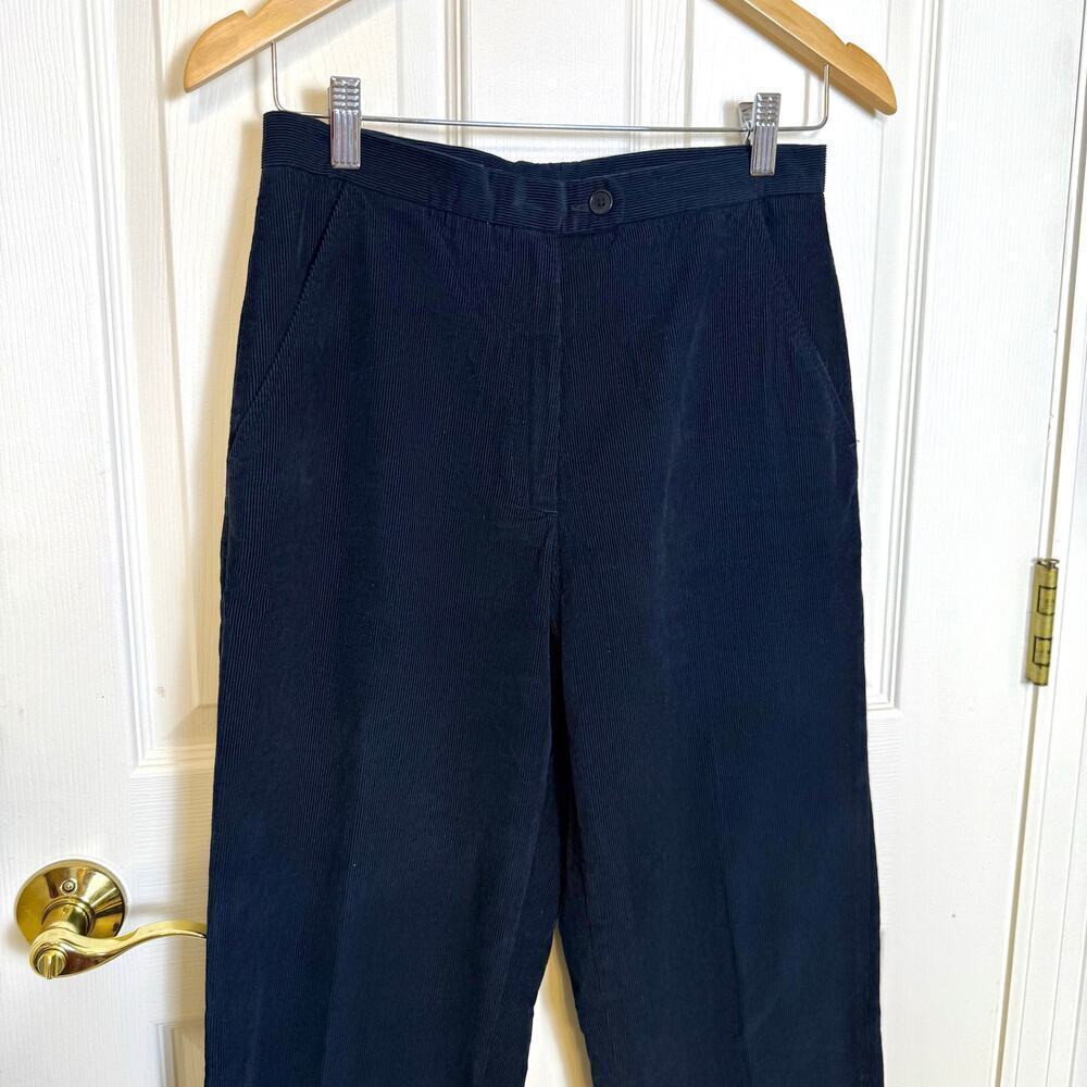 Faconnable Women’s Black Corduroy Pants Straight Leg Classic Mid Rise Size 6 - Picture 2 of 6